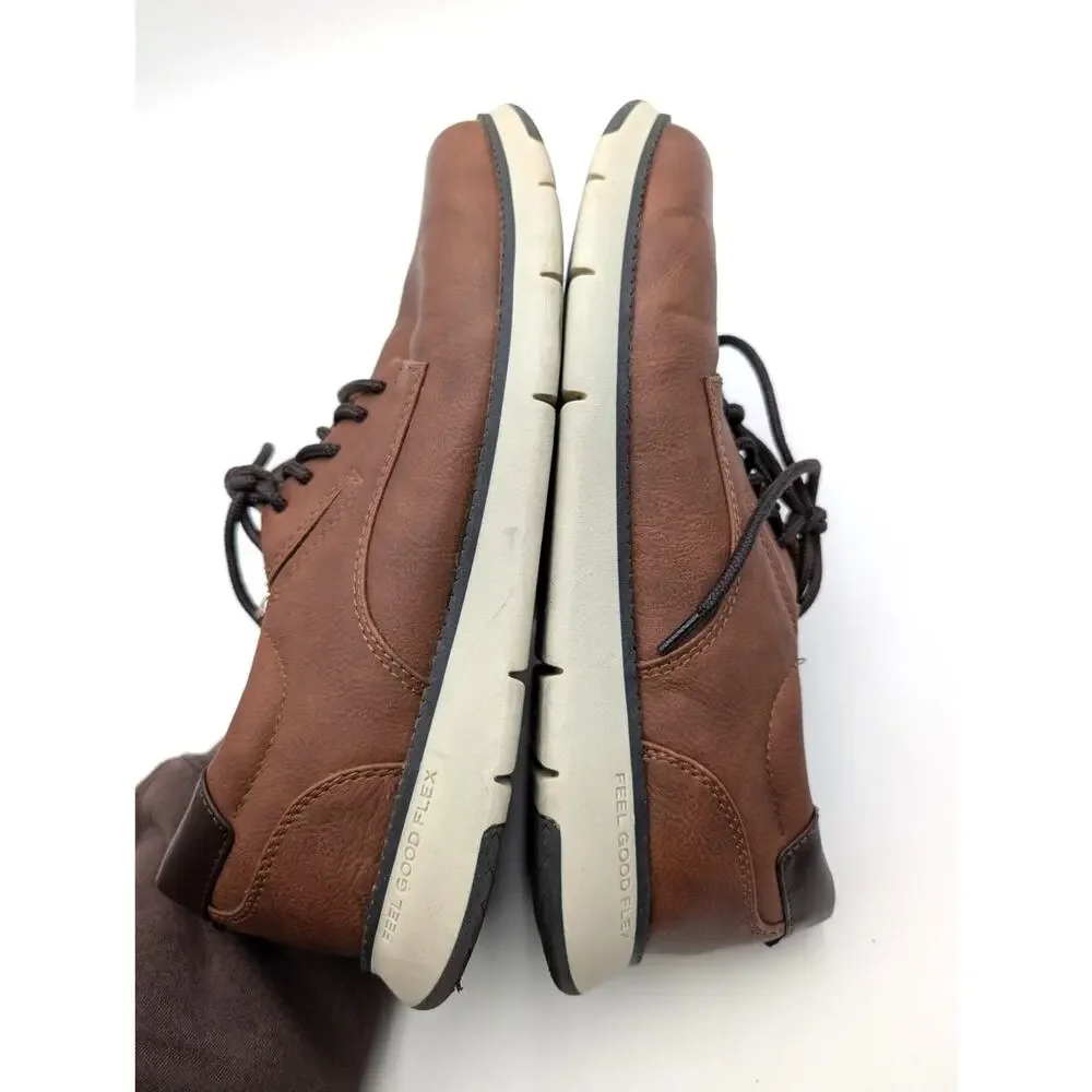 Dr. Scholl's Synergy Plain Toe Derby Shoes Men's Dark Tan Size US10M EU44
